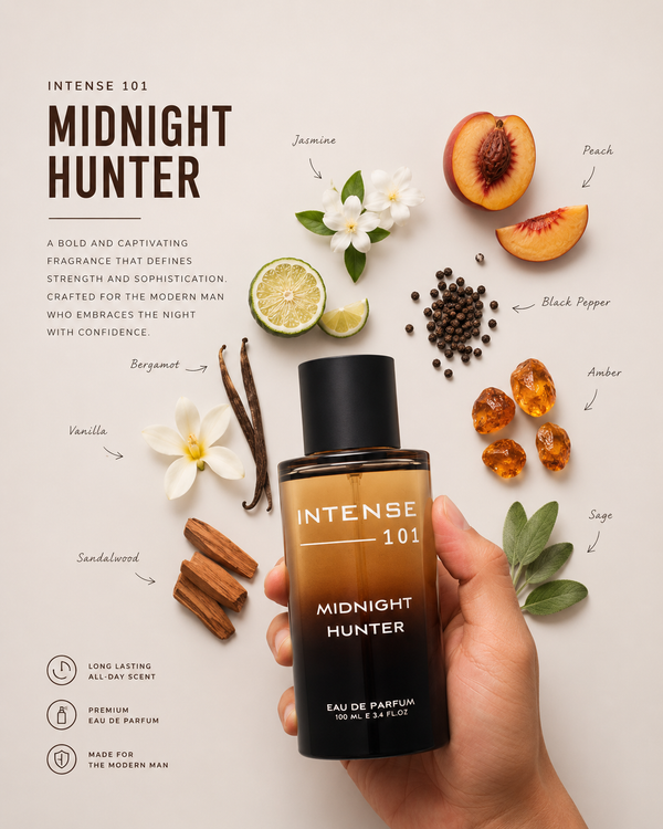 Intense 101 Midnight Hunter Eau de Parfum for Men | Luxury Long-Lasting Perfume | 100ml