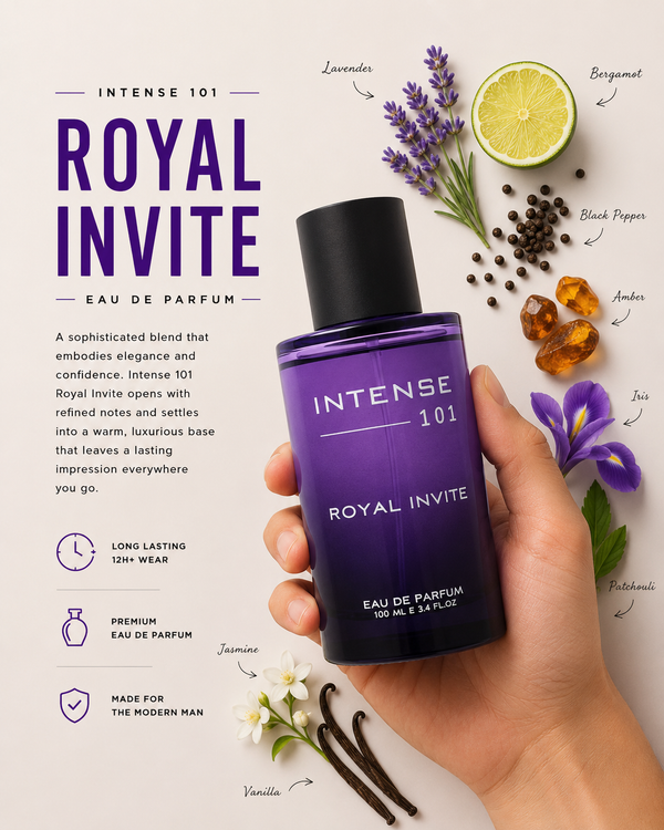 Intense 101 Royal Invite Eau de Parfum for Men | Long-Lasting Luxury Fragrance | 100ml