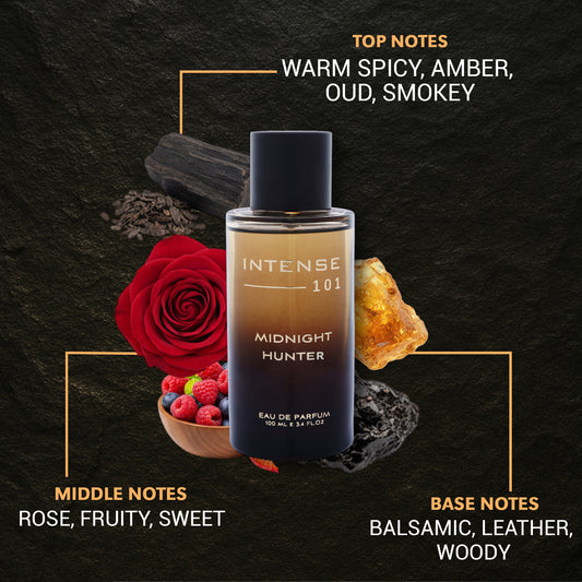 Intense 101 Midnight Hunter Eau de Parfum for Men | Luxury Long-Lasting Perfume | 100ml